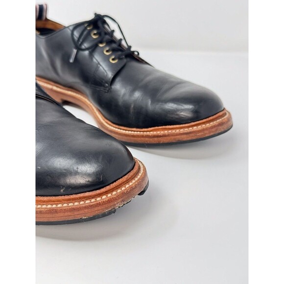 J Crew Mens Shoes Black Oar Stripe Italian Leather Derby Lace Up Formal US 8 - Picture 3 of 14